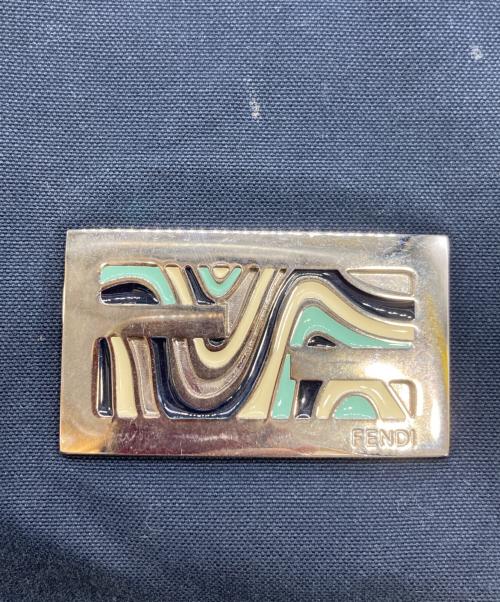 FENDI（フェンディ）FENDI (フェンディ) マーブルプレート トートバッグ ネイビーの古着・服飾アイテム