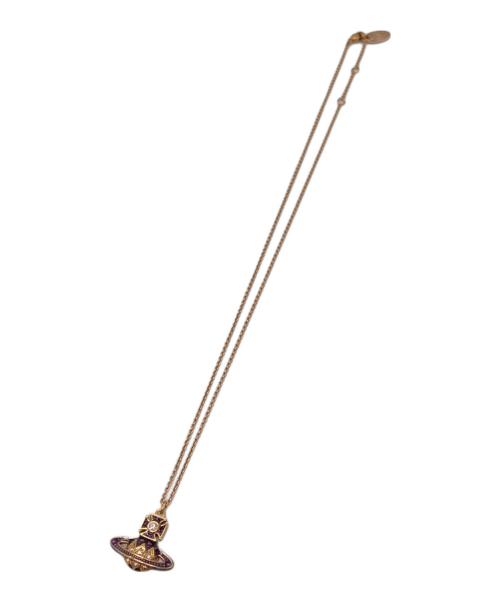 Vivienne Westwood（ヴィヴィアンウエストウッド）Vivienne Westwood (ヴィヴィアンウエストウッド) オーブ ストーンネックレス ピンクゴールドの古着・服飾アイテム