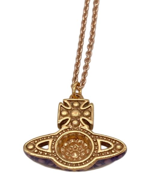 Vivienne Westwood（ヴィヴィアンウエストウッド）Vivienne Westwood (ヴィヴィアンウエストウッド) オーブ ストーンネックレス ピンクゴールドの古着・服飾アイテム