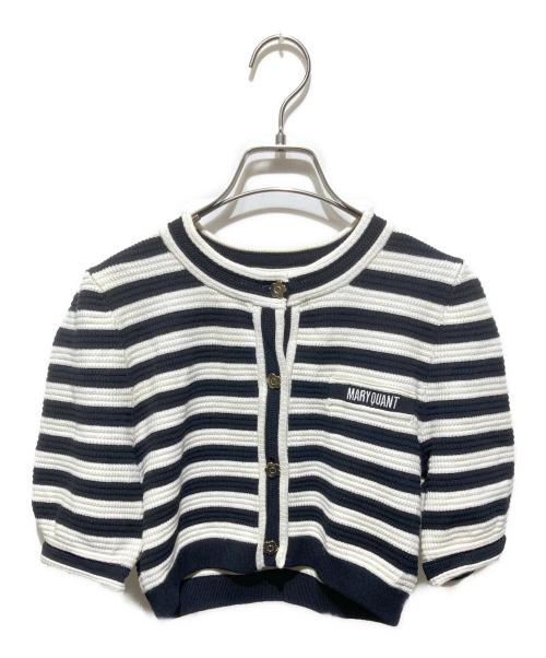 Lily Brown（リリーブラウン）Lily Brown (リリーブラウン) MARY QUANT (マリークヮント) クロップドニットカーディガン ブラック サイズ:FREEの古着・服飾アイテム