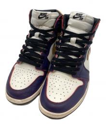 NIKE（ナイキ）の古着「エアジョーダン1 ハイ "エルエー トゥー シカゴ"」｜ホワイト×パープル