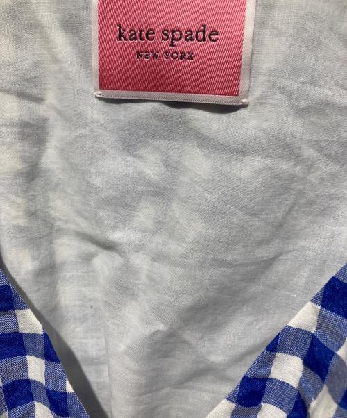 Kate Spade（ケイトスペード）Kate Spade (ケイトスペード) ギンガム スモック ウエスト ドレス ブルー サイズ:ＸＳの古着・服飾アイテム