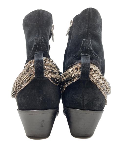 AMIRI（アミリ）AMIRI (アミリ) Chain Embellished Ankle Boots/チェーンディテール付きスエードブーツ ブラック サイズ:42の古着・服飾アイテム