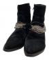 AMIRI（アミリ）の古着「Chain Embellished Ankle Boots/チェーンディテール付きスエードブーツ」｜ブラック