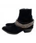 AMIRI (アミリ) Chain Embellished Ankle Boots/チェーンディテール付きスエードブーツ ブラック サイズ:42：20000円