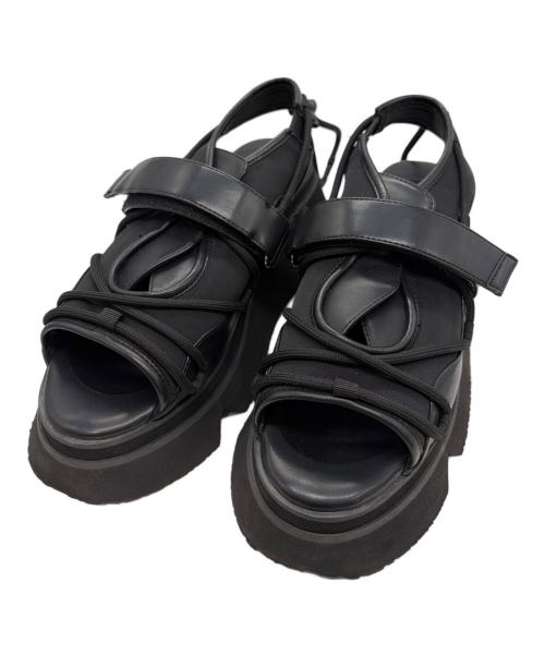 UN3D.（アンスリード）UN3D. (アンスリード) WAVE CODE VOLUME SOLE SANDALS ブラック サイズ:不明の古着・服飾アイテム