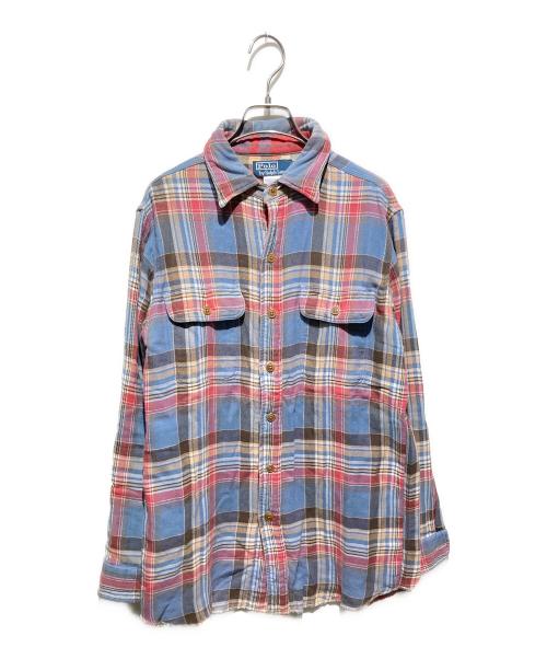 POLO RALPH LAUREN（ポロ・ラルフローレン）POLO RALPH LAUREN (ポロ・ラルフローレン) チェックシャツ ブルー サイズ:Ｍの古着・服飾アイテム
