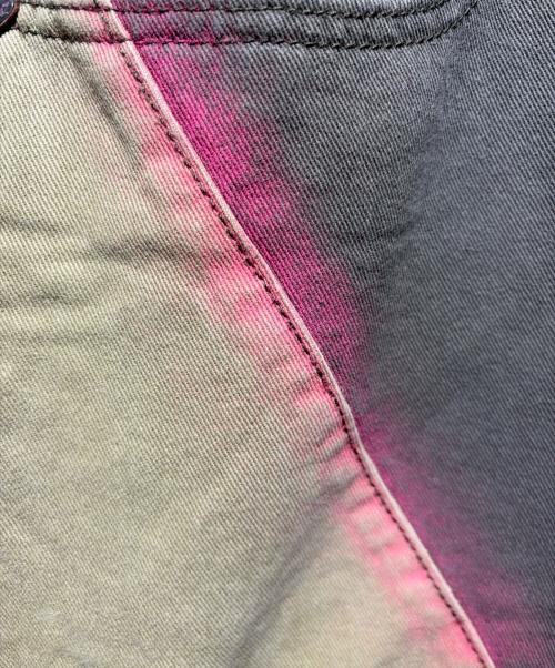 THE MUSEUM VISITOR（ザミュージアムビジター）THE MUSEUM VISITOR (ザミュージアムビジター) SPRAYED OBLIQUE LINE INCISION PANTS (KHAKI) カーキ サイズ:Sの古着・服飾アイテム