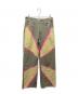 THE MUSEUM VISITOR（ザミュージアムビジター）の古着「SPRAYED OBLIQUE LINE INCISION PANTS (KHAKI)」｜カーキ