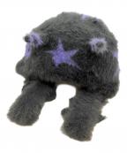 PHYSフィジックス）の古着「Devil's Worm mink fur jacquard hat」｜ブラック