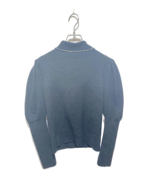 HER LIP TO（ハーリップトゥ）Her lip to (ハーリップトゥ) Crystal Embellished Turtleneck Knit Top ブラック サイズ:Sの古着・服飾アイテム