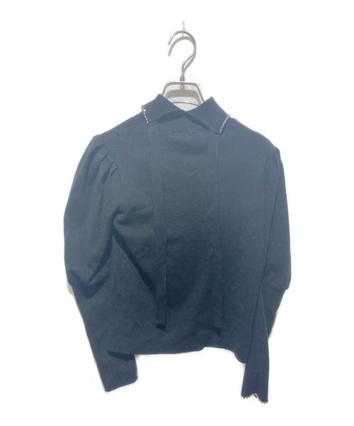 HER LIP TO（ハーリップトゥ）Her lip to (ハーリップトゥ) Crystal Embellished Turtleneck Knit Top ブラック サイズ:Sの古着・服飾アイテム