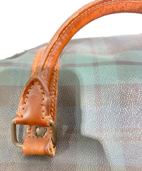 POLO RALPH LAUREN（ポロ・ラルフローレン）POLO RALPH LAUREN (ポロ・ラルフローレン) チェック柄ボストンバッグ ブラウン×グリーンの古着・服飾アイテム