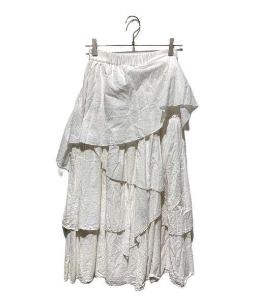 anuans（アニュアンス）anuans (アニュアンス) イレギュラーティアードボリュームスカート （WHITE） ホワイト サイズ:Ｍの古着・服飾アイテム