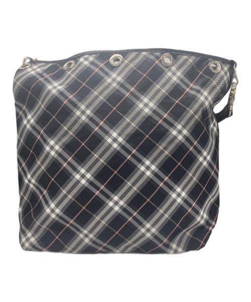 BURBERRY BLUE LABEL（バーバリー ブルー レーベル）BURBERRY BLUE LABEL (バーバリー ブルー レーベル) リバーシブルチェックトートバッグ ピンク×ブラックの古着・服飾アイテム