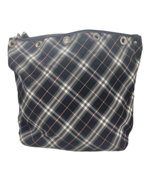 BURBERRY BLUE LABEL（バーバリー ブルー レーベル）BURBERRY BLUE LABEL (バーバリー ブルー レーベル) リバーシブルチェックトートバッグ ピンク×ブラックの古着・服飾アイテム