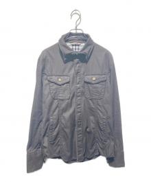 BURBERRY BLACK LABEL（バーバリーブラックレーベル）の古着「裏地チェックスナップシャツ」｜ブラウン