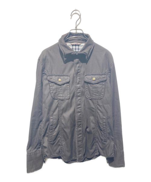 BURBERRY BLACK LABEL（バーバリーブラックレーベル）BURBERRY BLACK LABEL (バーバリーブラックレーベル) 裏地チェックスナップシャツ ブラウン サイズ:Ｍの古着・服飾アイテム