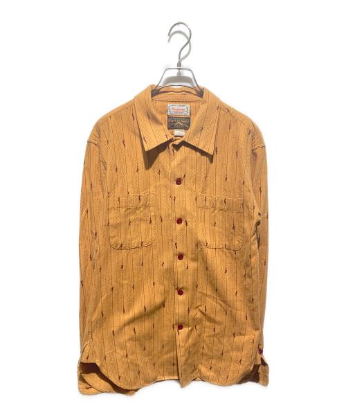 CUSHMAN（クッシュマン）Cushman (クッシュマン) SAMURAI JEANS (サムライジーンズ) DELUXEWARE (デラックスウェア) コラボガチネルシャツ オレンジ サイズ:Ｌの古着・服飾アイテム