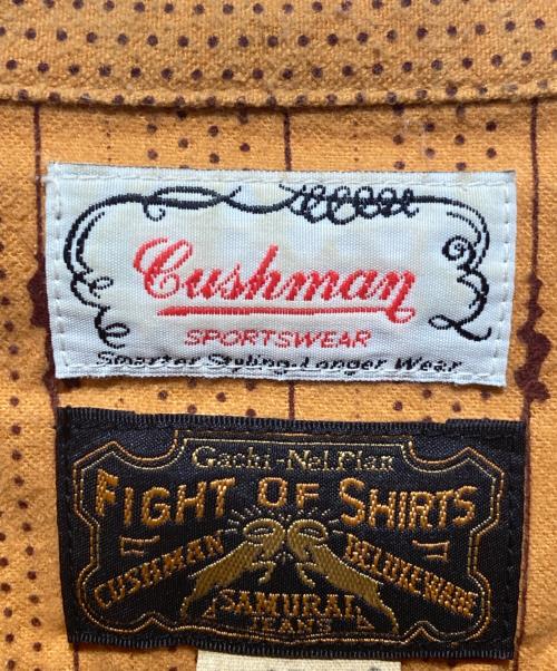 CUSHMAN（クッシュマン）Cushman (クッシュマン) SAMURAI JEANS (サムライジーンズ) DELUXEWARE (デラックスウェア) コラボガチネルシャツ オレンジ サイズ:Ｌの古着・服飾アイテム