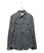 Denim & Supply Ralph Laurenデニム＆サプライ ラルフローレン）の古着「花柄長袖シャツ」｜グリーン×ネイビー