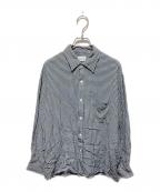 STEVEN ALANスティーブンアラン）の古着「GINGHAM CHECK REGULAR COLLAR BOX SHIRT-LOOSE」｜ブラック