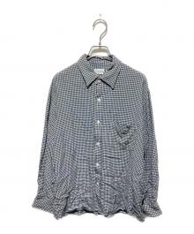 STEVEN ALAN（スティーブンアラン）の古着「GINGHAM CHECK REGULAR COLLAR BOX SHIRT-LOOSE」｜ブラック