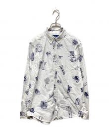 POLO RALPH LAUREN（ポロ・ラルフローレン）の古着「総柄ボタンダウンシャツ」｜ホワイト