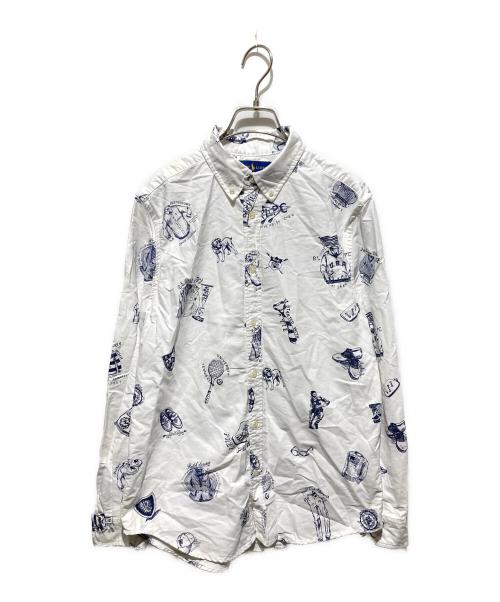 POLO RALPH LAUREN（ポロ・ラルフローレン）POLO RALPH LAUREN (ポロ・ラルフローレン) 総柄ボタンダウンシャツ ホワイト サイズ:XLの古着・服飾アイテム