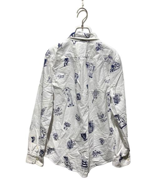 POLO RALPH LAUREN（ポロ・ラルフローレン）POLO RALPH LAUREN (ポロ・ラルフローレン) 総柄ボタンダウンシャツ ホワイト サイズ:XLの古着・服飾アイテム