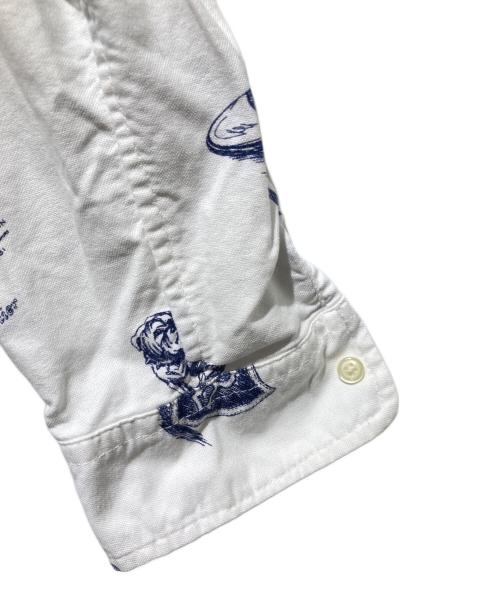 POLO RALPH LAUREN（ポロ・ラルフローレン）POLO RALPH LAUREN (ポロ・ラルフローレン) 総柄ボタンダウンシャツ ホワイト サイズ:XLの古着・服飾アイテム
