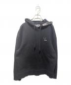 RAF SIMONS×FRED PERRYラフシモンズ×フレッドペリー）の古着「PRINTED HOODED SWEAT/コラボパーカー」｜ブラック