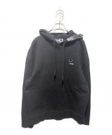 RAF SIMONS×FRED PERRY（ラフシモンズ×フレッドペリー）の古着「PRINTED HOODED SWEAT/コラボパーカー」｜ブラック