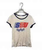 stussyステューシー）の古着「リンガーTシャツ」｜アイボリー