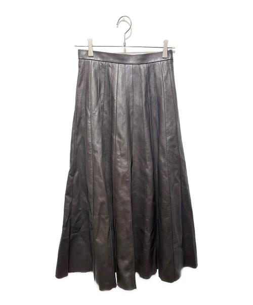 ebure（エブール）ebure (エブール) レザースカート ブラウン サイズ:36の古着・服飾アイテム