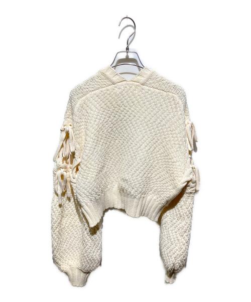 Lily Brown（リリーブラウン）Lily Brown (リリーブラウン) レースアップボレロカーデ アイボリー サイズ:FREEの古着・服飾アイテム