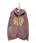 X-GIRLエックスガール）の古着「TRIBAL HEART ZIP UP SWEAT HOODIE ジップパーカー105253012004」｜ブラウン