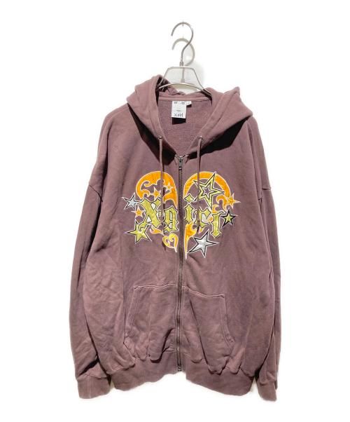X-GIRL（エックスガール）X-girl (エックスガール) TRIBAL HEART ZIP UP SWEAT HOODIE ジップパーカー105253012004 ブラウン サイズ:Ｍの古着・服飾アイテム