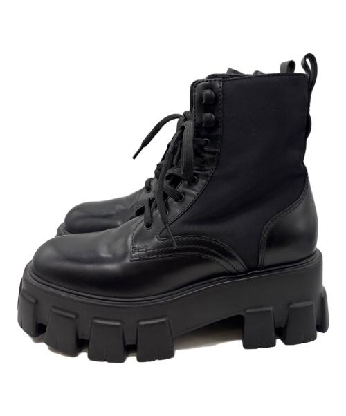 PRADA（プラダ）PRADA (プラダ) モノリスコンバットブーツ ブラック サイズ:37の古着・服飾アイテム