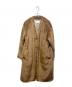 UNITED ARROWS TOKYO（ユナイテッドアローズトウキョウ）の古着「フェイクファー Vノーカラー コート」｜ブラウン