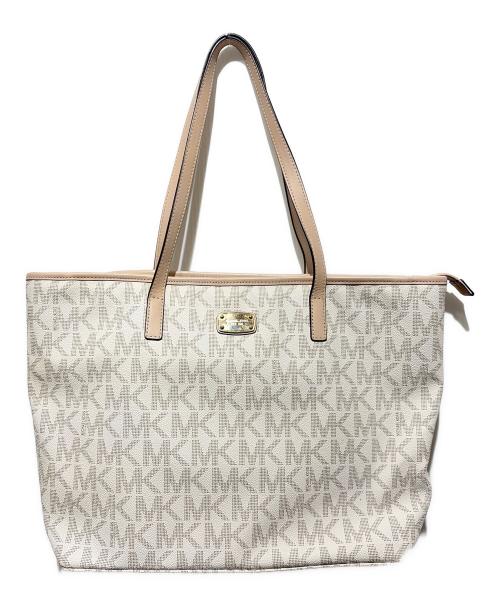 MICHAEL KORS（マイケルコース）MICHAEL KORS (マイケルコース) ジェットセットアイテム ミディアム ジップ トート ベージュの古着・服飾アイテム