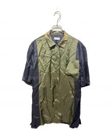 DRIES VAN NOTEN（ドリスヴァンノッテン）の古着「オープンカラーシャツ」｜ブラック×グリーン