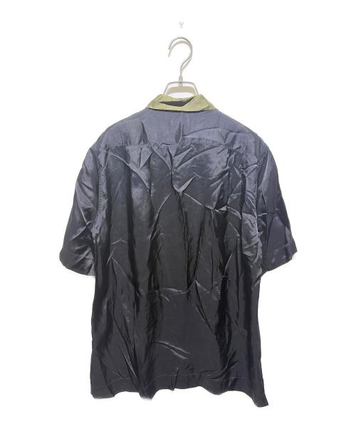 DRIES VAN NOTEN（ドリスヴァンノッテン）DRIES VAN NOTEN (ドリスヴァンノッテン) オープンカラーシャツ ブラック×グリーン サイズ:44の古着・服飾アイテム