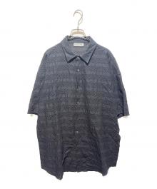 SOFTHYPHEN（ソフトハイフン）の古着「Lace Border Short Sleeve Shirt/半袖シャツ」｜ブラック