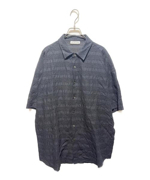 SOFTHYPHEN（ソフトハイフン）SOFTHYPHEN (ソフトハイフン) Lace Border Short Sleeve Shirt/半袖シャツ ブラック サイズ:04の古着・服飾アイテム