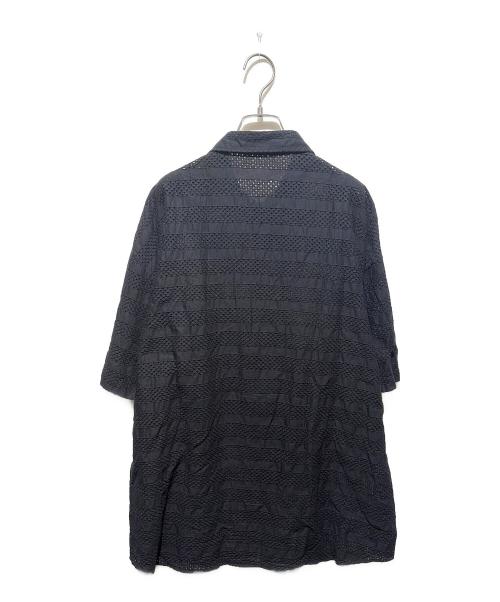 SOFTHYPHEN（ソフトハイフン）SOFTHYPHEN (ソフトハイフン) Lace Border Short Sleeve Shirt/半袖シャツ ブラック サイズ:04の古着・服飾アイテム