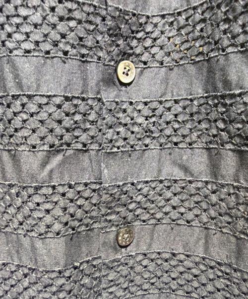 SOFTHYPHEN（ソフトハイフン）SOFTHYPHEN (ソフトハイフン) Lace Border Short Sleeve Shirt/半袖シャツ ブラック サイズ:04の古着・服飾アイテム