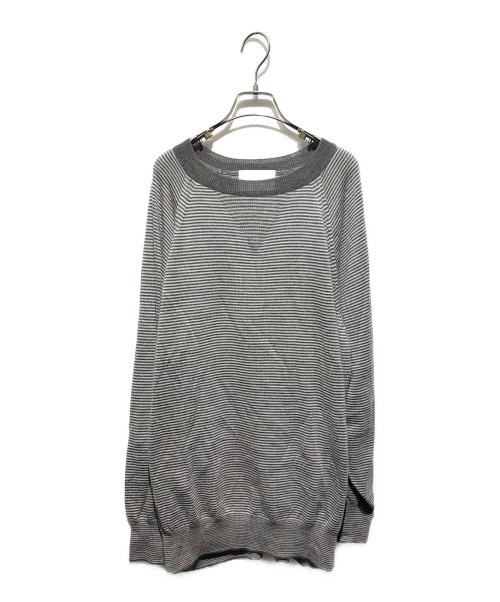 SUGARHILL（シュガーヒル）SUGARHILL (シュガーヒル) HIGH GAUGE STRIPE WOOL SWEATER /ボーダーニット アイボリー×ベージュ サイズ:2の古着・服飾アイテム