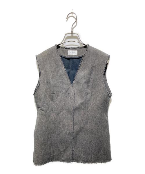 FRAY ID（フレイ アイディー）FRAY ID (フレイ アイディー) カットオフウールジレ グレーの古着・服飾アイテム