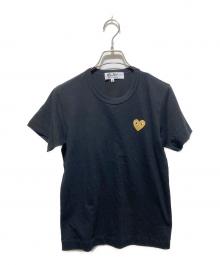 PLAY COMME des GARCONS（プレイコムデギャルソン）の古着「ゴールドハートワッペンTシャツ」｜ブラック